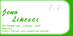jeno lipcsei business card