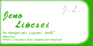 jeno lipcsei business card